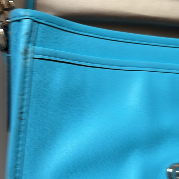 Coach legacy penny robin Blue Perforated Crossbody Bag GUC - Picture 10 of 15